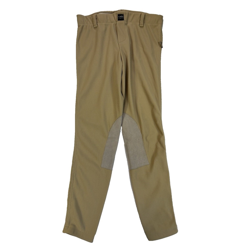 Devon Aire X-Wear Kids Lg Beige Fitted Equestrian Ribbed Breeches Pants Riding‎
